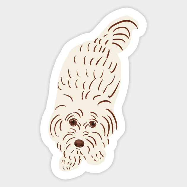 Maltipoo Cute Face Sticker by PatternbyNOK